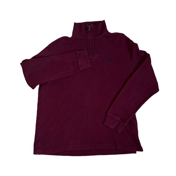 Polo Ralph Lauren 1/4 Zip Pullover Sweater Size XL Red‎ Maroon Long Sleeve - Picture 1 of 7